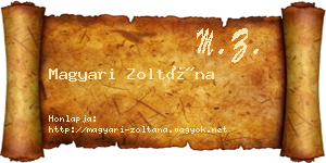 Magyari Zoltána névjegykártya